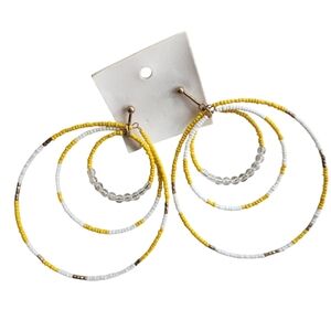 Free People Boho Beaded Hoop Earrings